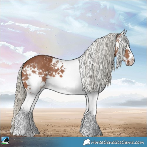 Horse Color:White Spotted Chestnut Mushroom 
