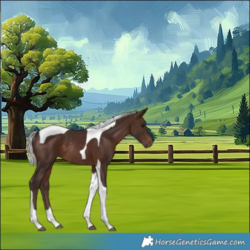 Horse Color:Silver Brown Tobiano Rabicano