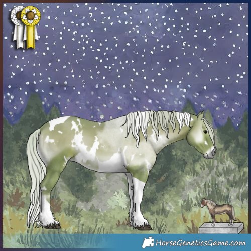 Horse Color:Watercolor White Spotted Silver Blue Onyx Tobiano 