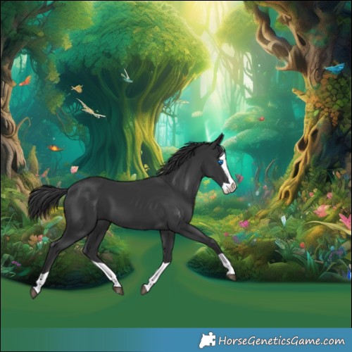 Horse Color:Black Splash Varnish 
