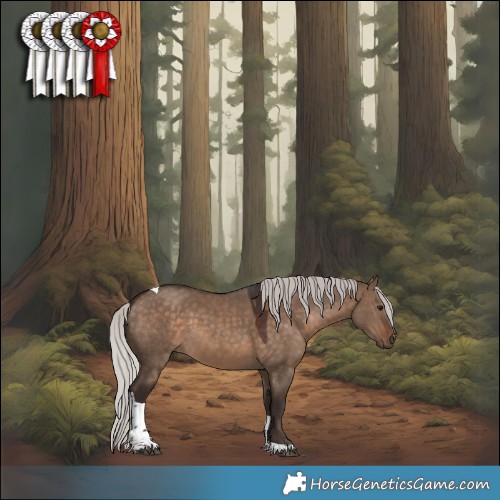 Horse Color:Silver Brown Dun Tobiano 