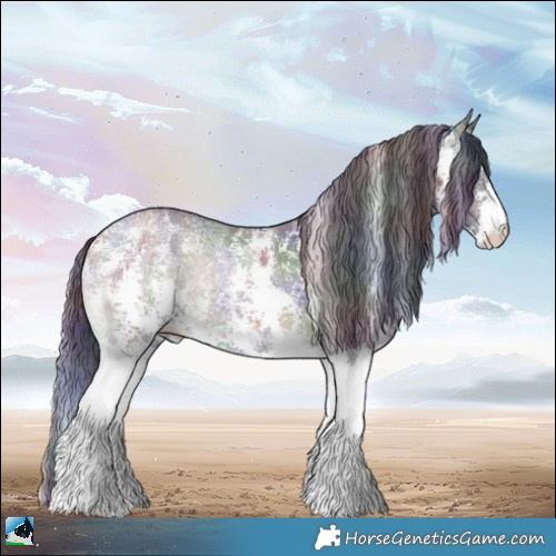 Horse Color:Nacre Smoky Blue Onyx Ice Sabino Rabicano 