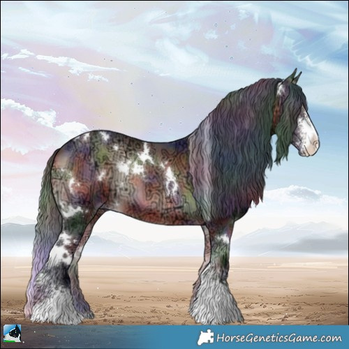 Horse Color:Nacre White Spotted Brown Ice Onyx Sabino Rabicano 