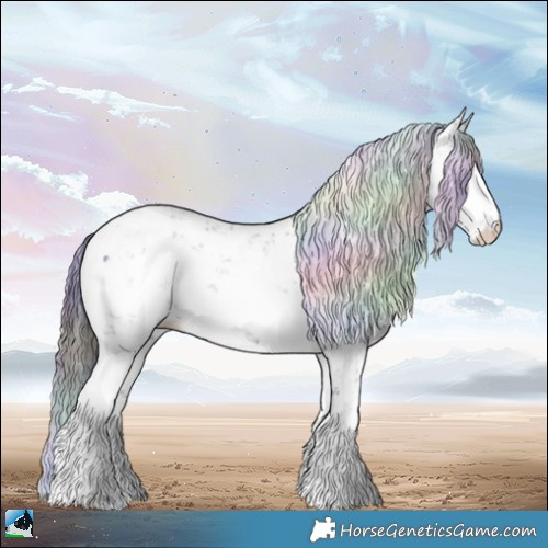 Horse Color:Nacre Black Ice Sabino Rabicano 