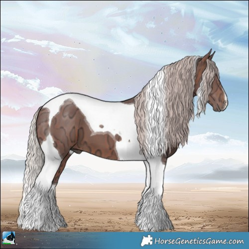 Horse Color:Chocolate Silver Brown Ice Tobiano 