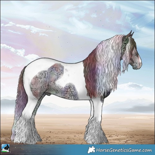 Horse Color:Nacre Chocolate Brown Chinchilla Ice Onyx Tobiano 