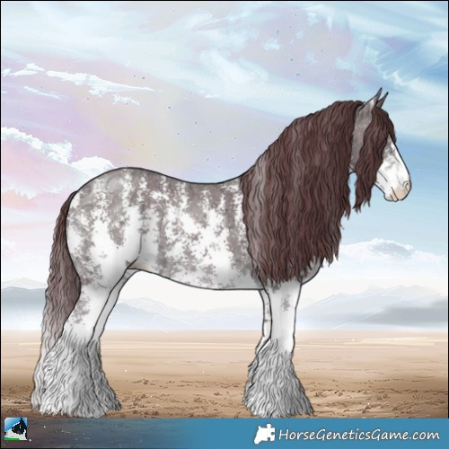 Horse Color:Chocolate Brown Chinchilla Ice Sabino 