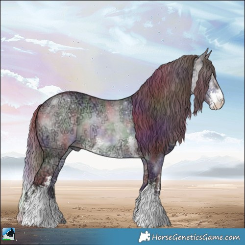 Horse Color:Nacre Chocolate Brown Chinchilla Ice Sabino 