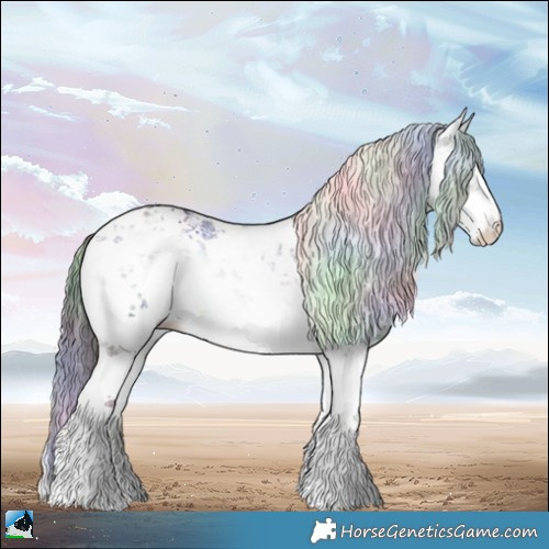 Horse Color:Nacre White Spotted Brown Chinchilla Onyx Sabino 