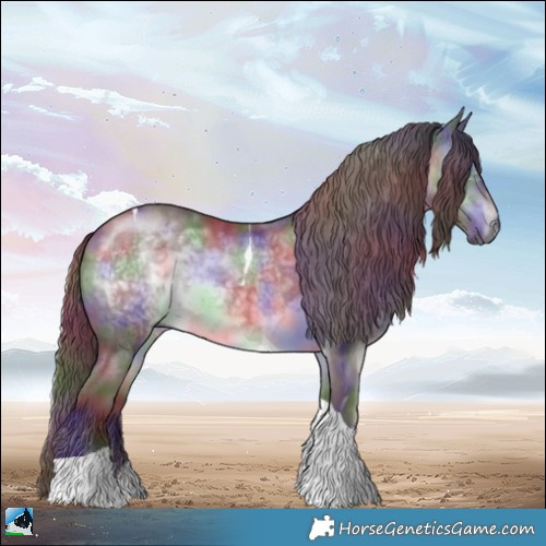 Horse Color:Nacre Chocolate Brown Chinchilla Tobiano 