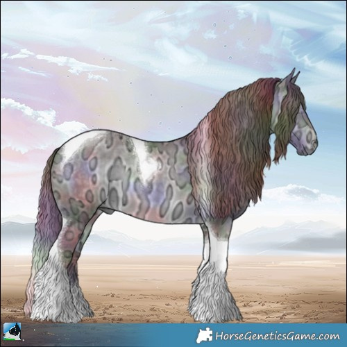 Horse Color:Nacre Chocolate Brown Chinchilla Ice Tobiano 