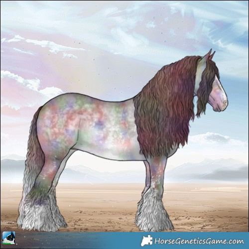 Horse Color:Nacre Chocolate Brown Chinchilla Sabino Rabicano 