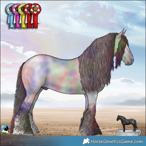 Horse Color:Nacre Chocolate Grullo Chinchilla Sabino 