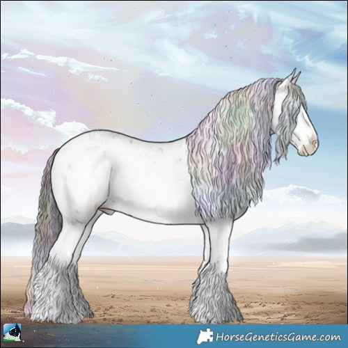 Horse Color:Nacre White Spotted Brown Chinchilla Sabino 