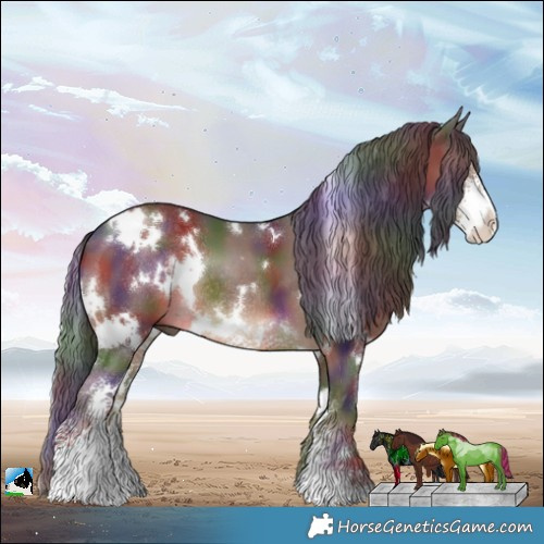 Horse Color:Nacre White Spotted Liver Chestnut Sabino Rabicano 