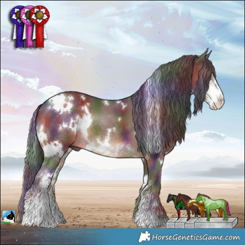 Horse Color:Nacre White Spotted Liver Chestnut Sabino Rabicano 