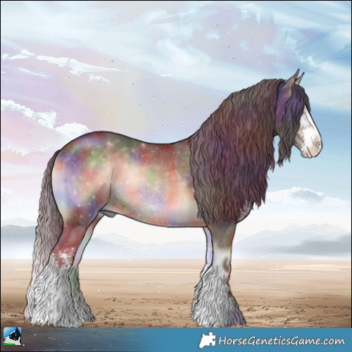 Horse Color:Nacre Chocolate Brown Onyx Sabino Rabicano 