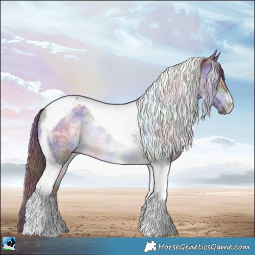 Horse Color:Nacre Chocolate Brown Chinchilla Tobiano Rabicano 