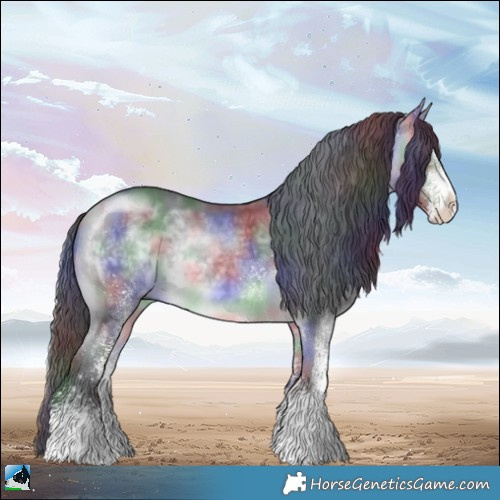 Horse Color:Nacre White Spotted Bay Chinchilla Rabicano 