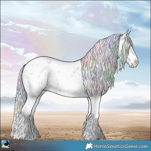 Horse Color:Nacre White Spotted Chocolate Silver Brown Chinchilla Ice Sabino 