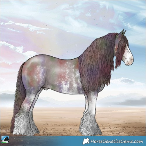 Horse Color:Nacre White Spotted Chocolate Black Chinchilla 