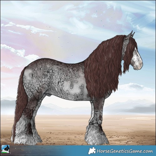 Horse Color:Chocolate Brown Chinchilla Ice Onyx Sabino Rabicano 