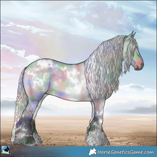 Horse Color:Nacre White Spotted Silver Grullo Chinchilla