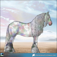 Horse Color:Nacre White Spotted Silver Grullo Chinchilla 