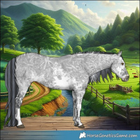 Horse Color:Painted White Spotted Grullo Chinchilla Ice Tobiano
