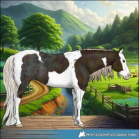 Horse Color:Midnight Chocolate Palomino Ice Dun Splash Tobiano 