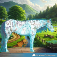 Horse Color:Nacre Thunderstruck Blue Onyx Ice Sabino Near Leopard 
