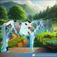 Horse Color:Nacre Thunderstruck Smoky Black Chinchilla Tobiano 