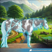 Horse Color:Thunderstruck White Spotted Silver Smoky Black Splash 