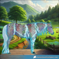 Horse Color:Nacre Thunderstruck White Spotted Silver Black Chinchilla 