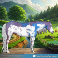 Horse Color:White Spotted Silver Grullo Frame 