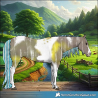 Horse Color:Painted Silver Black Ice Tobiano Frame 