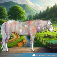 Horse Color:Nacre White Spotted Silver Grullo Splash Rabicano