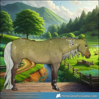 Horse Color:White Spotted Silver Brown Dun Sabino 