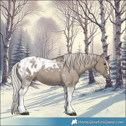 Horse Color:Silver Grullo Tobiano Appaloosa Rabicano 