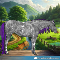 Horse Color:Painted Black Ice Tobiano 