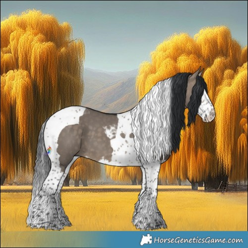 Horse Color:Brown Dun Splash Tobiano