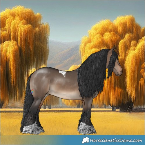 Horse Color:Brown Dun Tobiano 