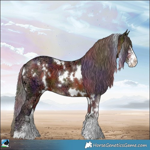 Horse Color:Nacre White Spotted Chocolate Brown Ice Sabino