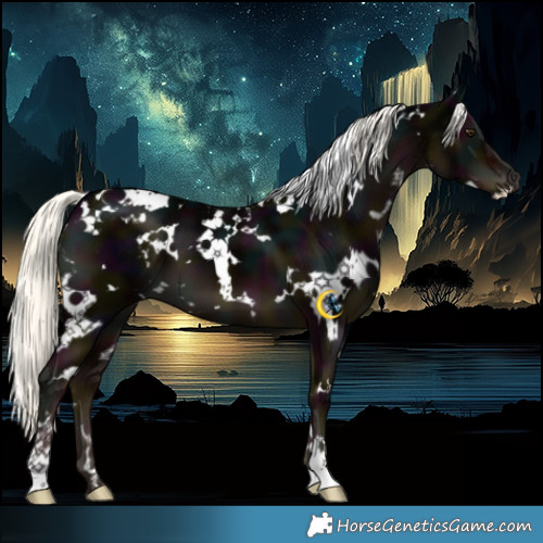 Horse Color:White Spotted Midnight Liver Chestnut Mushroom