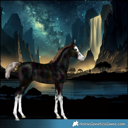 Horse Color:White Spotted Midnight Liver Chestnut Ice Splash 