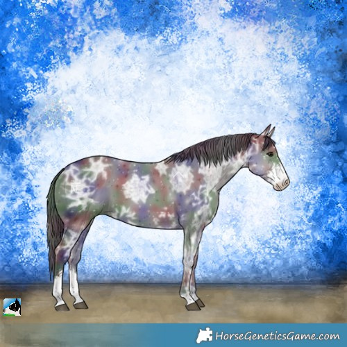 Horse Color:Nacre Smoky Black Ice Sabino