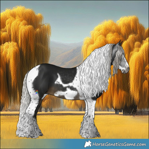 Horse Color:Gray Silver Buckskin Tobiano Frame 