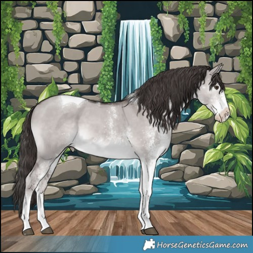 Horse Color:Platinum White Spotted Liver Red Dun Tobiano 