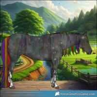 Horse Color:Painted White Spotted Midnight Buckskin Ice 