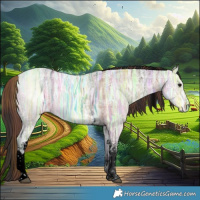 Horse Color:Void Plaid  Bay Ice Dun Tobiano 